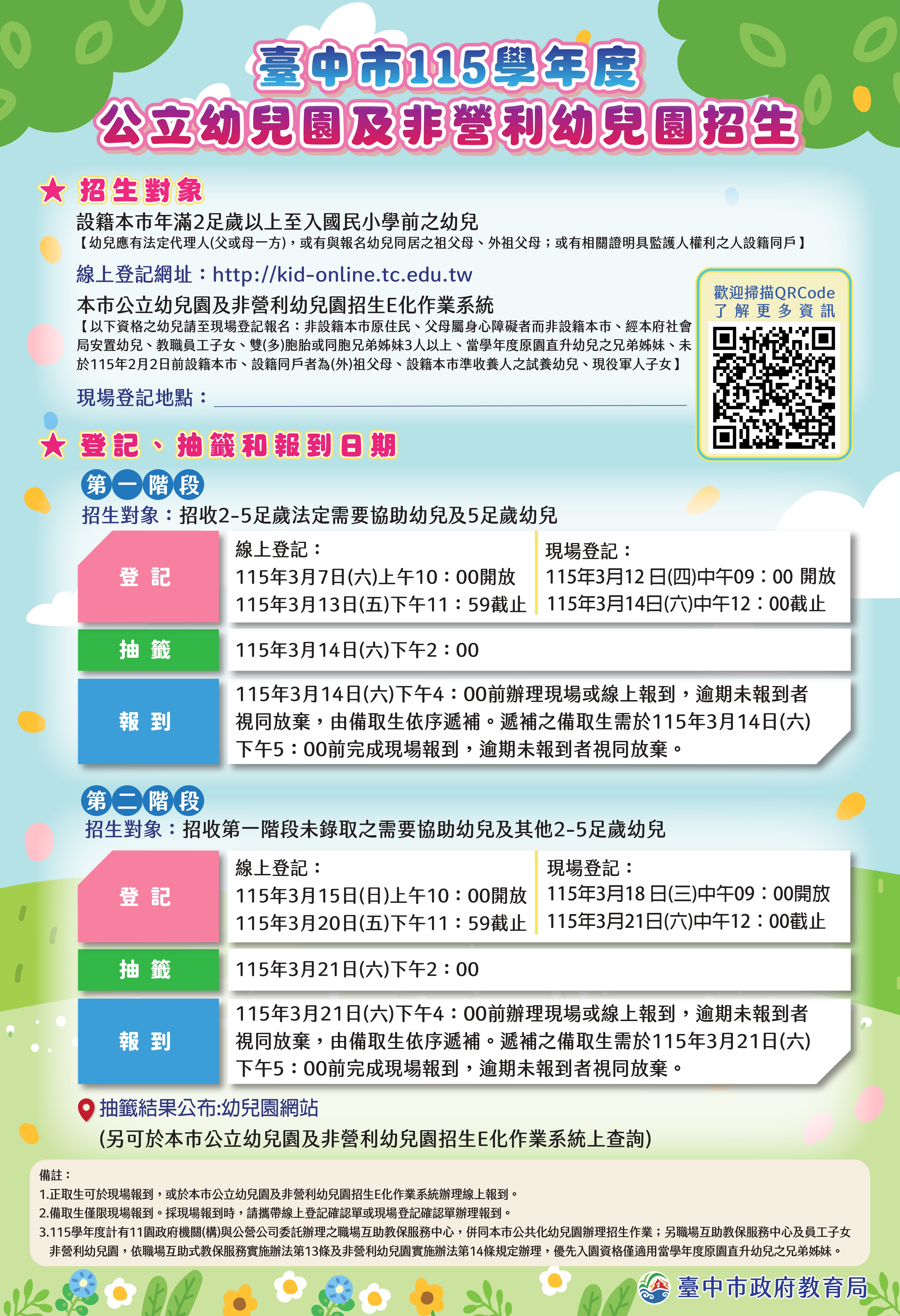 幼兒園招生海報